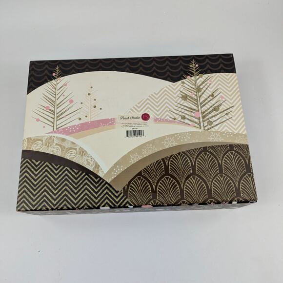 Gold Glitter Reindeer Magnetic Gift Box Winter Punch Studio Holiday 12.5x9x3.5 - Picture 6 of 10